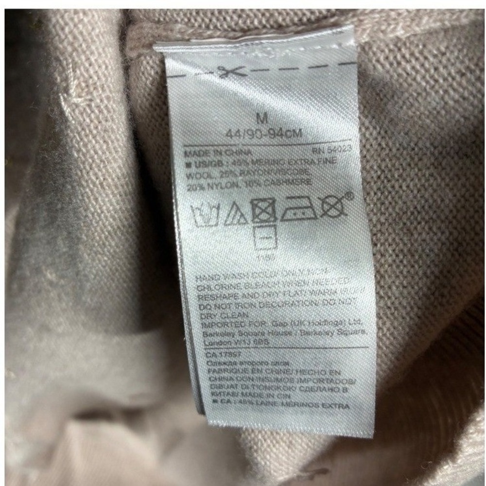 Banana Republic Beaded Sweater Medium Merino Cashmere Blend Quiet Luxury - Picture 7 of 8